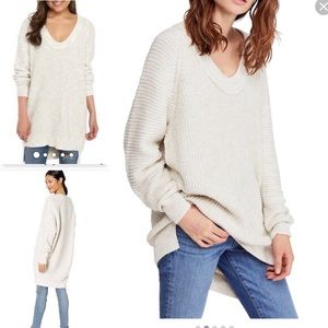 Free People Sunday Tunic Sweater Oatmeal Small